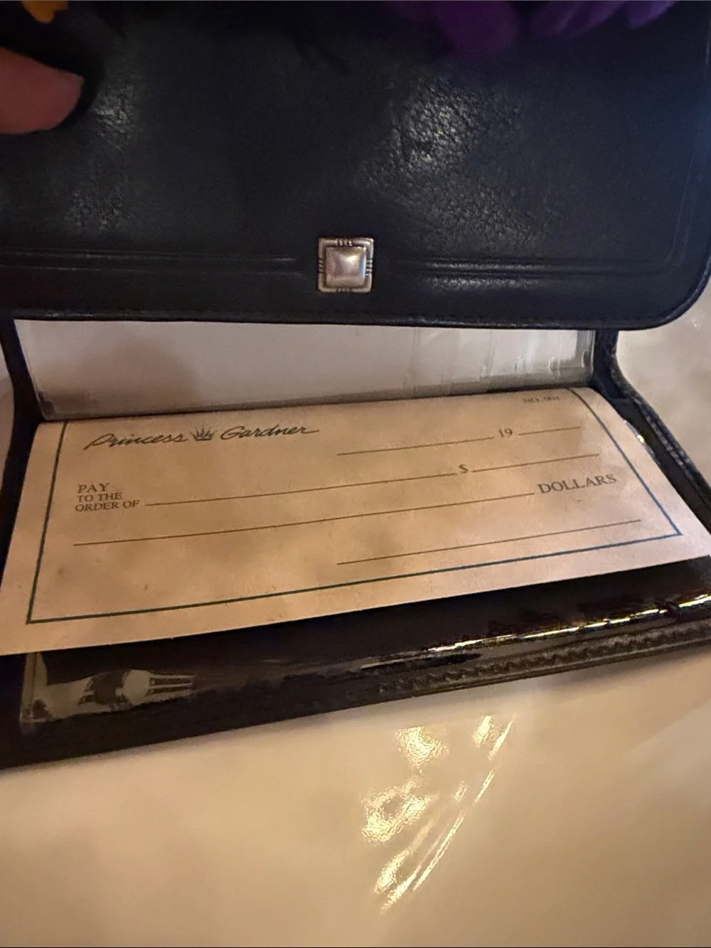 NWT***Princess Gardner BUTTERY SOFT Black Leather Calculator Clutch-Box included